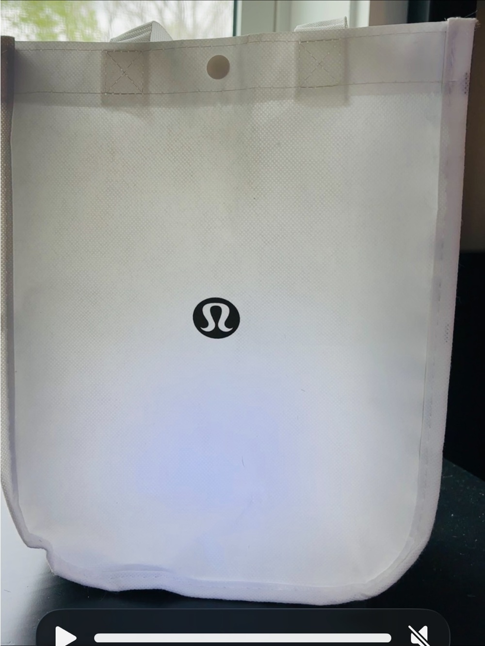 lululemon athletica White Tote with Black Logo